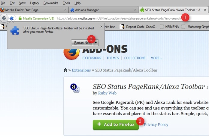 SEO Status PageRank/Alexa Toolbar